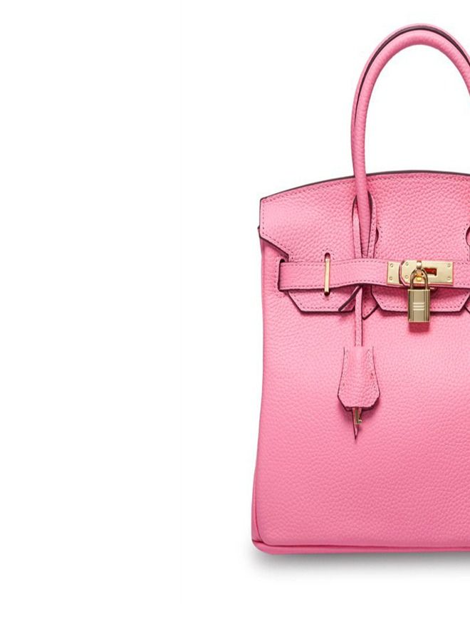 Loquat Gold Buckle Leather Handbag Sakura Pink  - Image 3