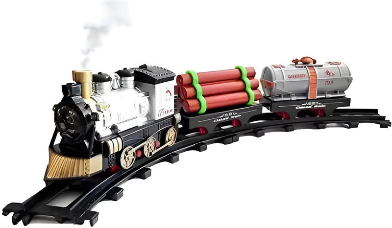 LUMO BRILLIANT TOYS Vintage Classic Electric Train Play Set Model With 11 Tracks - Battery Operated Musical Train With Music and Lights for Kids - Multicolor - Image 3