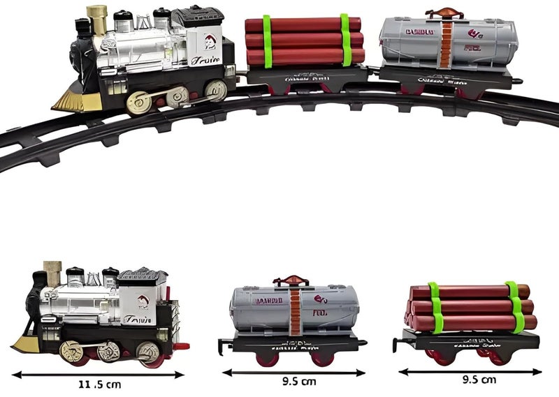 LUMO BRILLIANT TOYS Vintage Classic Electric Train Play Set Model With 11 Tracks - Battery Operated Musical Train With Music and Lights for Kids - Multicolor - Image 2