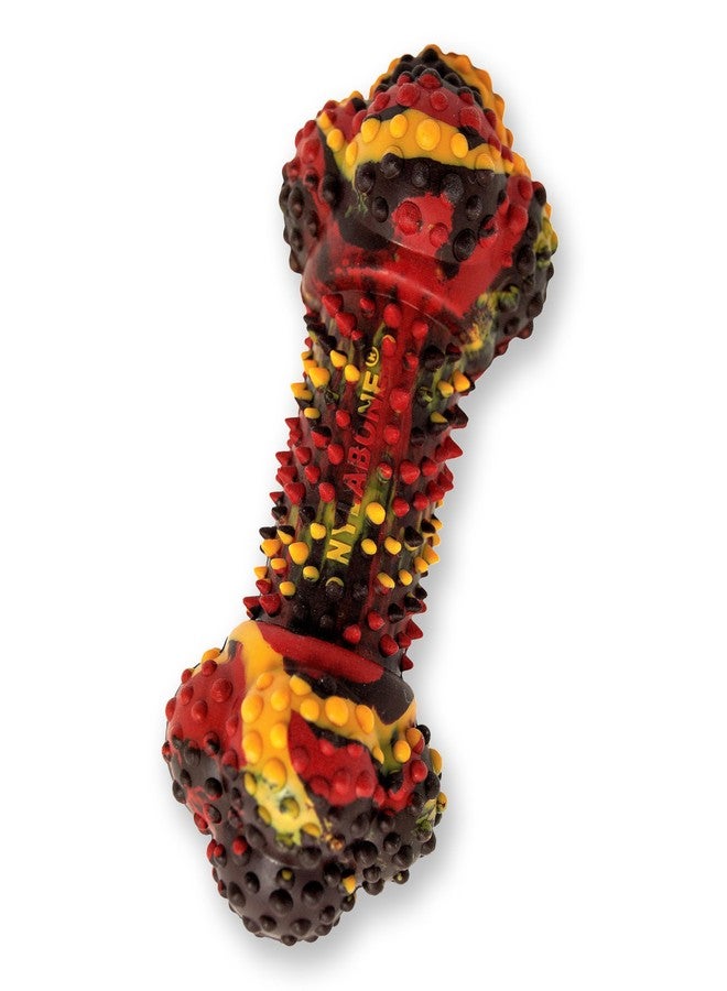 Nylabone Double Action Bone Strong Chew Toy for Dogs, Rubber Dog Toys for Moderate & Aggressive Chewers, Bacon Cheeseburger, Small - Up to 25 Ibs, 1 Count - Image 1