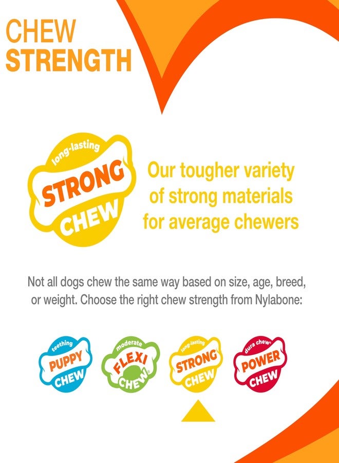 Nylabone Double Action Bone Strong Chew Toy for Dogs, Rubber Dog Toys for Moderate & Aggressive Chewers, Bacon Cheeseburger, Small - Up to 25 Ibs, 1 Count - Image 3