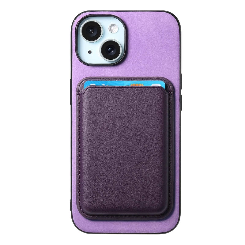 Leather Texture MagSafe Case for iPhone 14 / 14 Plus / 14 Pro / 14 Pro Max with Card Holder and Drop Protection plus Shockproof plus Strong Magnetic plus Scratch Resistant in Purple - ModaStar - Image 1