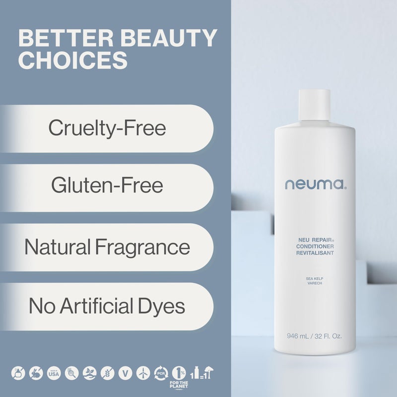 Neuma Neu Repair Conditioner 32 Fl. Oz. Sulfate Free Paraben Free Repairing Conditioner - Fortifies, Revitalizes, Strengthens, Nourishes, Moisturizes, Lemon, Lavender & Fir Needle Scent - Image 3