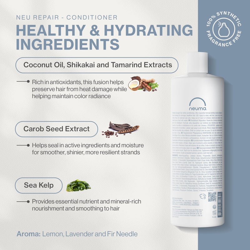 Neuma Neu Repair Conditioner 32 Fl. Oz. Sulfate Free Paraben Free Repairing Conditioner - Fortifies, Revitalizes, Strengthens, Nourishes, Moisturizes, Lemon, Lavender & Fir Needle Scent - Image 2