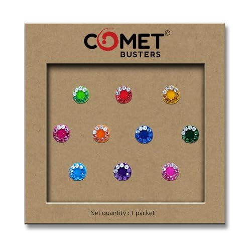 Comet Busters Round Multicolor Bindi With Stone Border (7mm) (BIN968) - Image 5