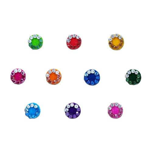 Comet Busters Round Multicolor Bindi With Stone Border (7mm) (BIN968) - Image 1