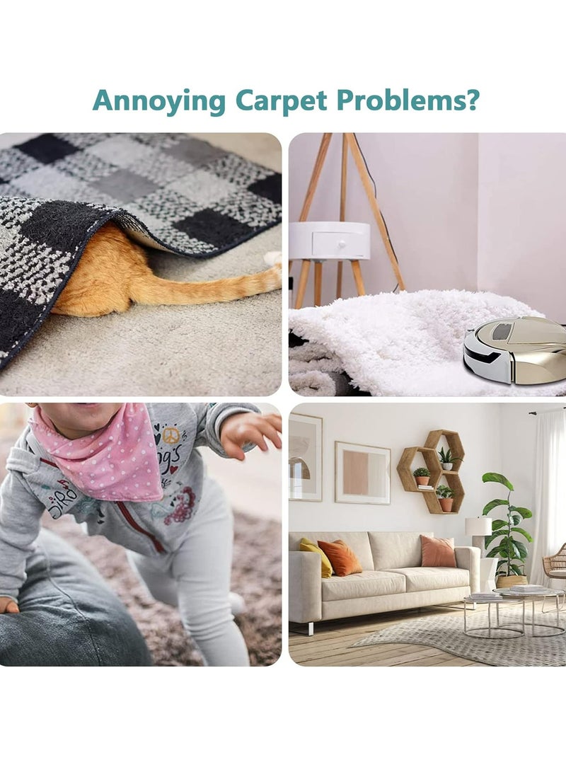 Oasisgalore Carpet Anti Slip Underlay,12 Pieces Washable Anti Slip Mat for Carpet, Strong Stickiness,Flower Shape - Image 2