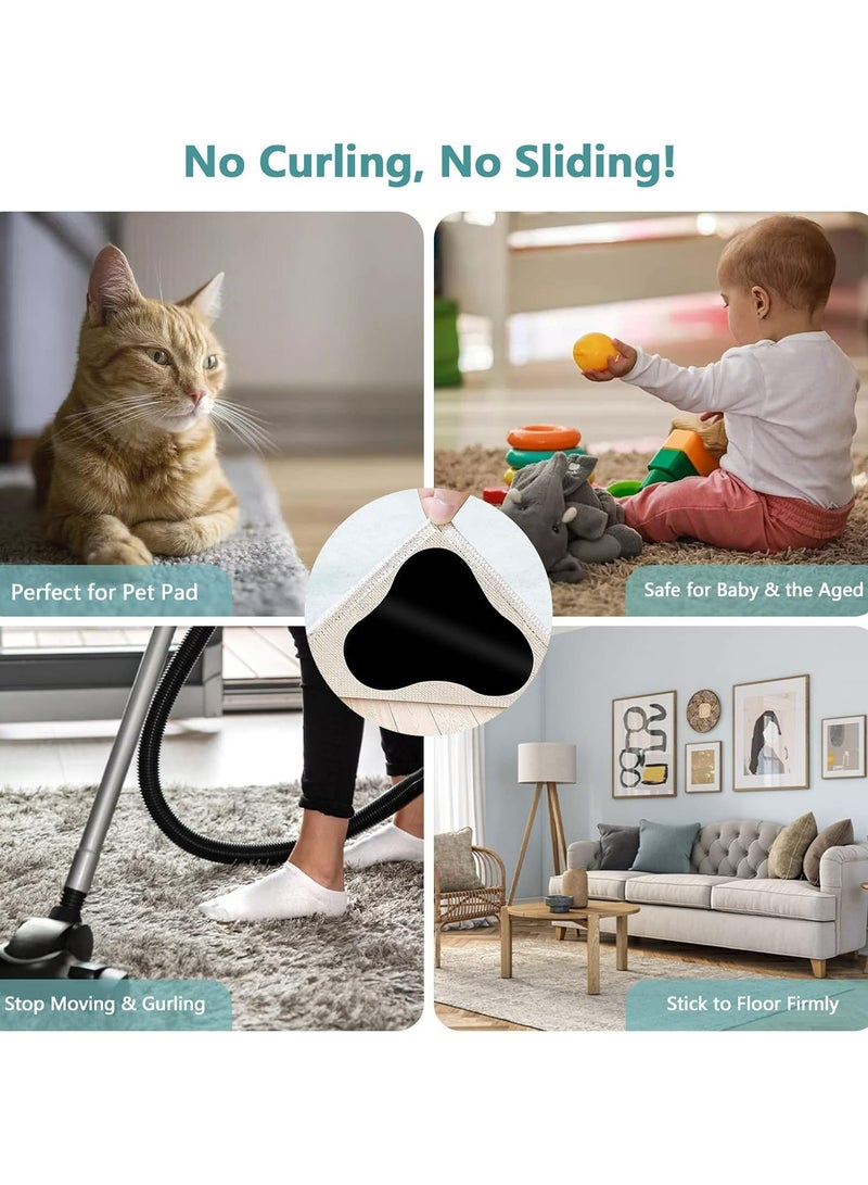 Oasisgalore Carpet Anti Slip Underlay,12 Pieces Washable Anti Slip Mat for Carpet, Strong Stickiness,Flower Shape - Image 3