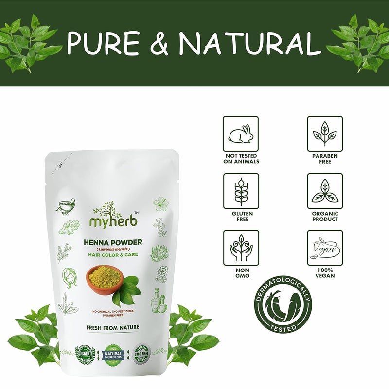 MYHERB Pure Natural 100 Organic Heena Powder Lawsonia Inermis  227 Gm05 Lbs  Ayurvedic Formula  For Hair Mask  For Men  Women - Image 2