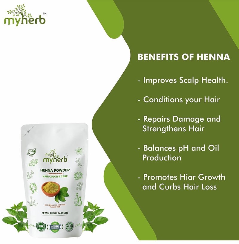 MYHERB Pure Natural 100 Organic Heena Powder Lawsonia Inermis  227 Gm05 Lbs  Ayurvedic Formula  For Hair Mask  For Men  Women - Image 3