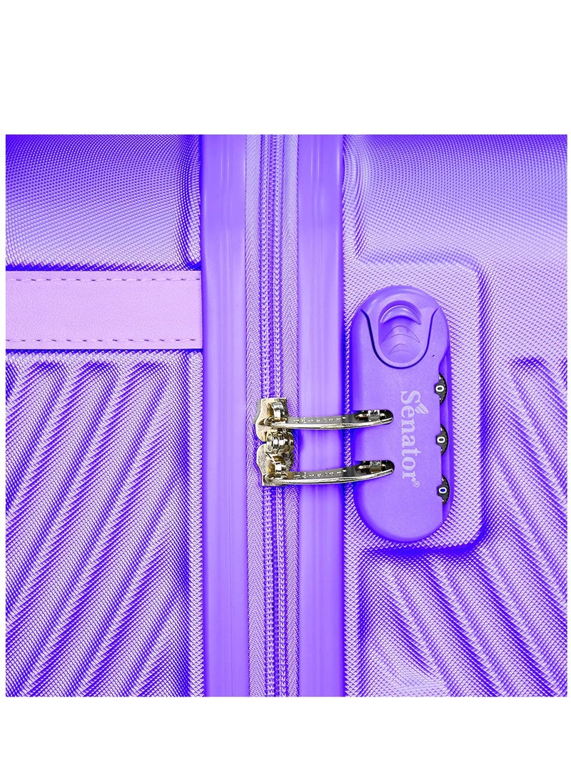 SENATOR Hard Case Travel Bag Luggage Trolley For Unisex ABS Lightweight Suitcase with 4 Spinner Wheels KH1065 Purple  - Image 5