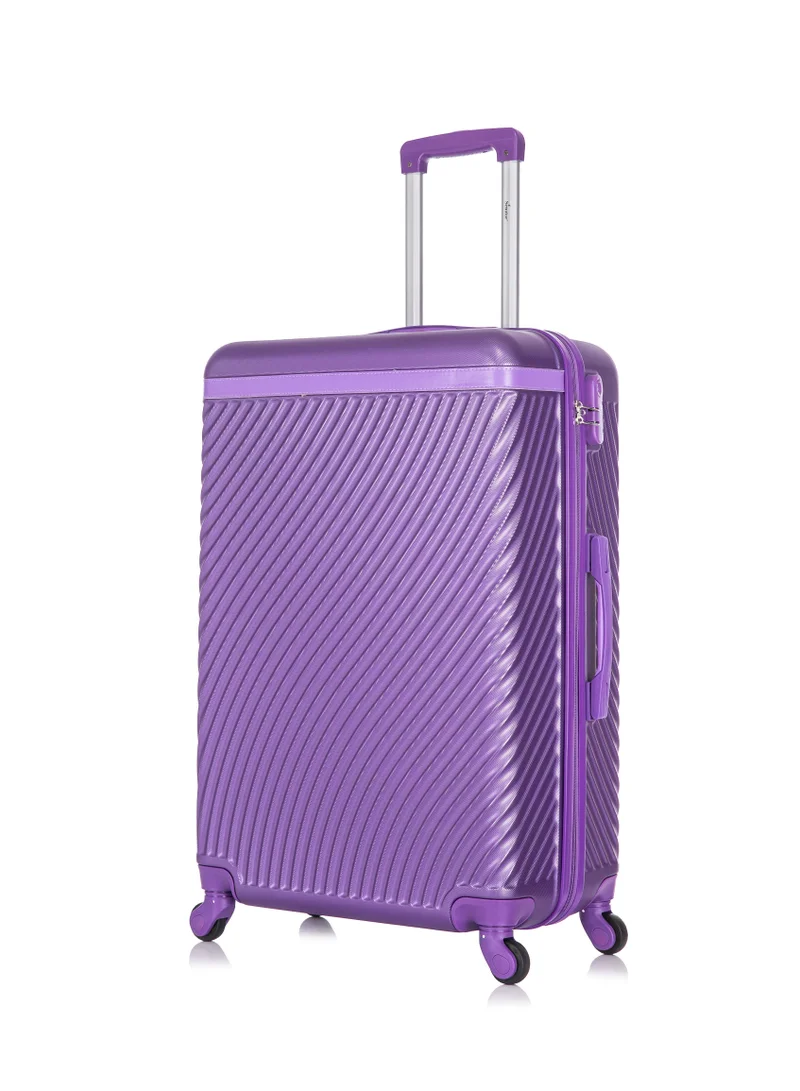 Hard Case Travel Bag Luggage Trolley For Unisex ABS Lightweight Suitcase with 4 Spinner Wheels KH1065 Purple