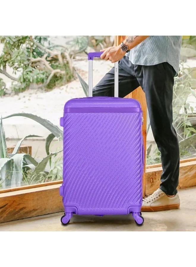 SENATOR Hard Case Travel Bag Luggage Trolley For Unisex ABS Lightweight Suitcase with 4 Spinner Wheels KH1065 Purple