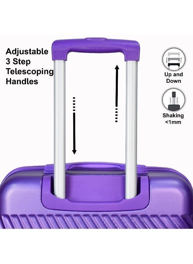 سيناتور حقيبة سفر صلبة بعجلات عالمية للسفر للجنسين  خفيفة الوزن مع  عجلات دوارة بنفسجي - Image 4