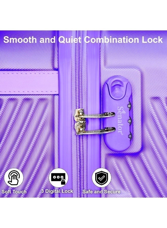 سيناتور حقيبة سفر صلبة بعجلات عالمية للسفر للجنسين  خفيفة الوزن مع  عجلات دوارة بنفسجي - Image 5