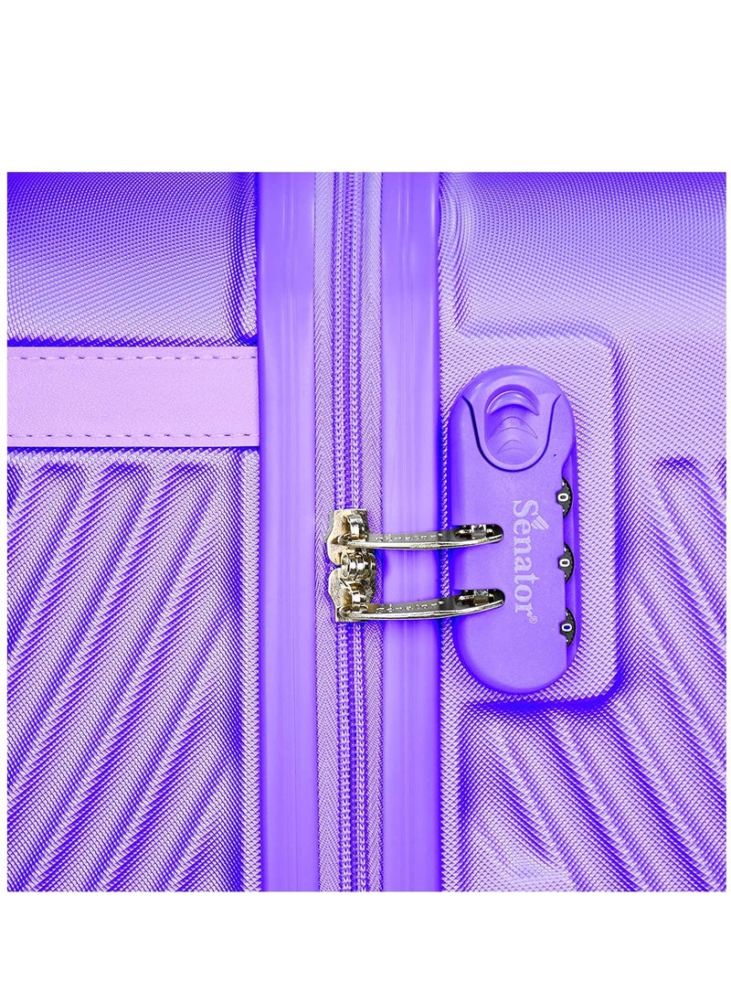 SENATOR - Hard Case Travel Bag Luggage Trolley For Unisex ABS Lightweight Suitcase with 4 Spinner Wheels KH1065 Purple - Image 1
