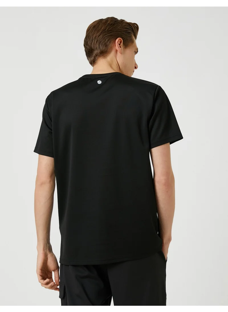 كوتون Striped Sports T-Shirt Crew Neck Short Sleeve