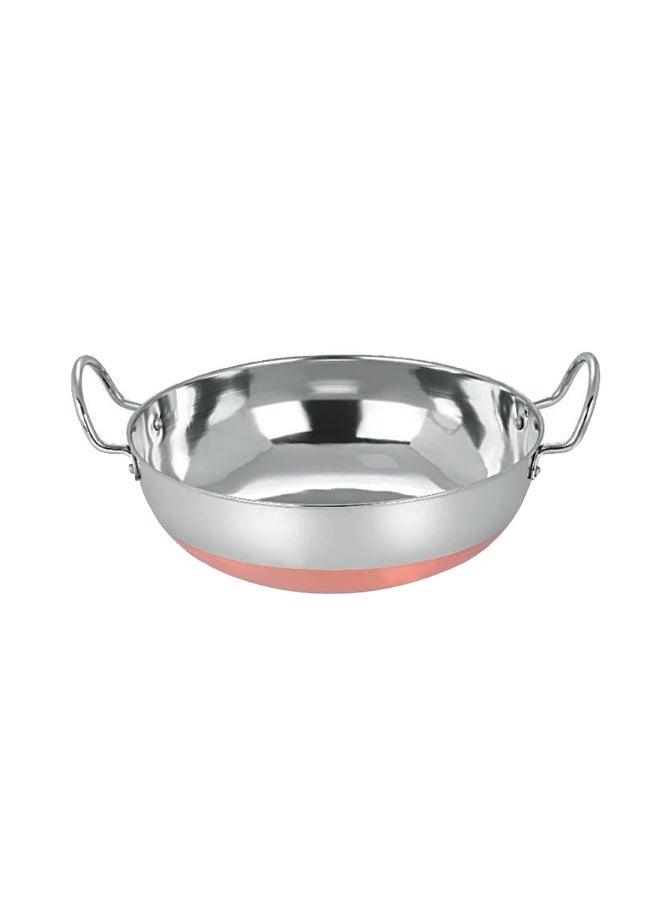 BLACKSTONE - Copper Base Stainless Steel Kadai with Handles 27Cm - Image 1