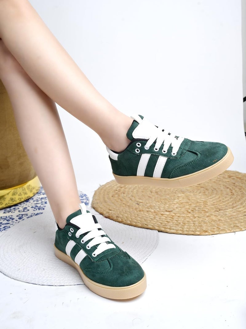 Shoetopia أحذية رياضية كاجوال نسائية من شوتوبيا - أحذية رياضية أنيقة برباط مع نعل مريح للاستخدام اليومي - Image 1