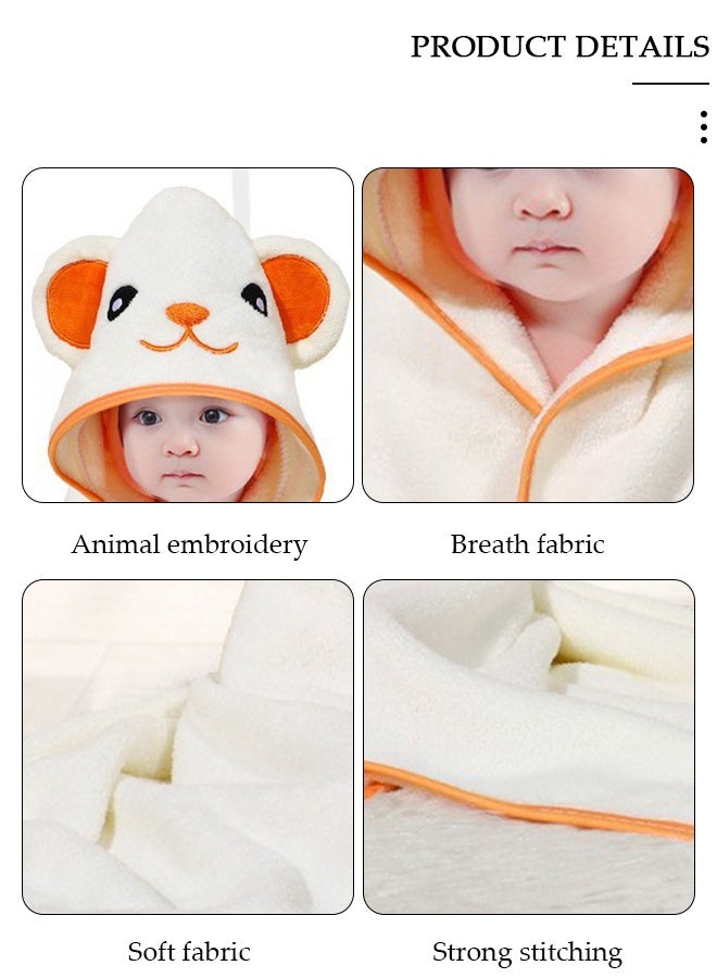 DUNISO منشفة حمام للأطفال حديثي الولادة بغطاء رأس منشفة أطفال فائقة الامتصاص وناعمة من القطن بغطاء رأس للأطفال الصغار منشفة حمام أطفال بغطاء رأس للجنسين - Image 4