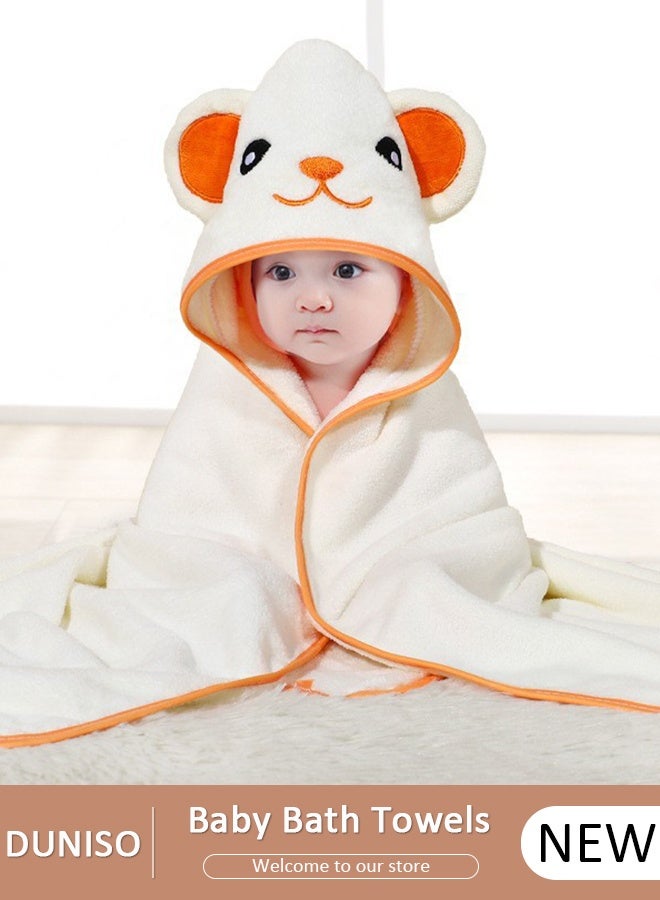 DUNISO منشفة حمام للأطفال حديثي الولادة بغطاء رأس منشفة أطفال فائقة الامتصاص وناعمة من القطن بغطاء رأس للأطفال الصغار منشفة حمام أطفال بغطاء رأس للجنسين - Image 1