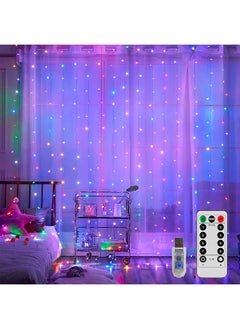 إيروريكس 3M*3M ستائر سلسلة أضواء 300 LED تعمل بالطاقة USB أضواء خرافية قابلة للتعتيم مع 8 أوضاع إضاءة عن بعد أضواء سلسلة مقاومة للماء لحفلات الزفاف والحديقة ديكور رمضان ملون  - Image 1
