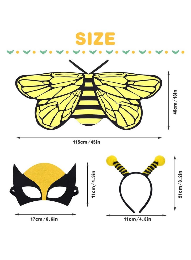 Zikra Kids erfly Wings Costume 3Pcs Fairy with Rainbow Shawl Headband and Eye Mask Cape Fancy Dress for Party Cosplay - Image 5