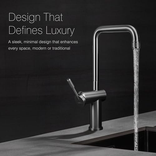 Hindware Italian Collection Single Lever Sink Mixer with Swivel Spout for Kitchen| Deck Mount|Made of Stainless Steel| Gun Metal Finish| Slim Lever Operated| Evinco Range| 5-Year Manufacturer Warranty - Image 2