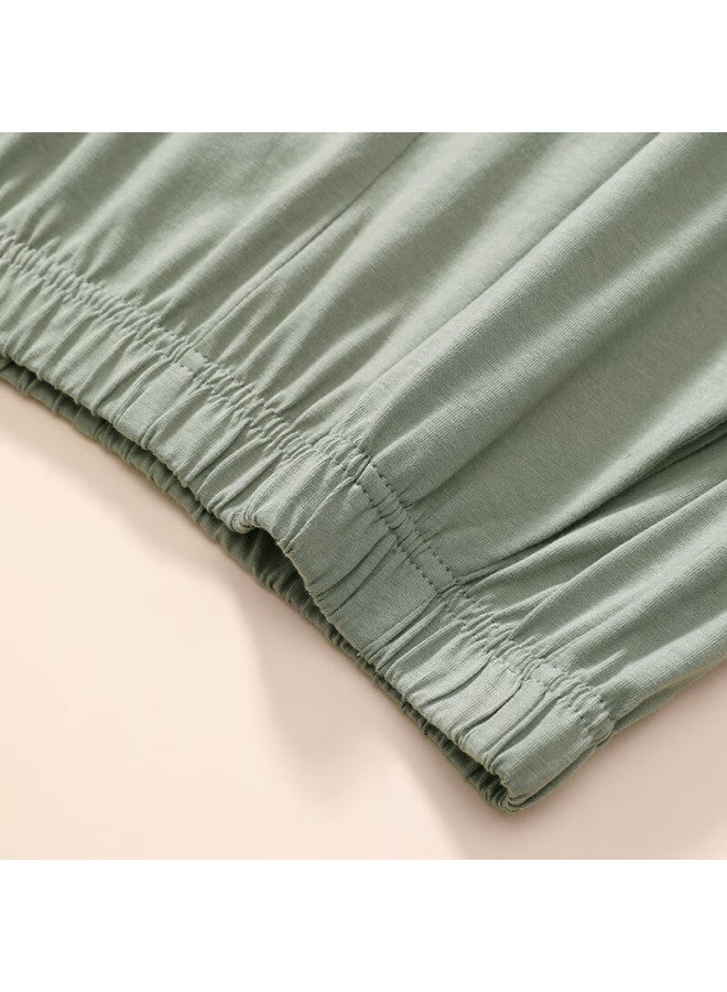 Fenton Fenteng Men'S Sleep Shorts, Summer Pure Cotton Shorts, Sports Casual Five-Point Pants, All-Cotton Loungewear, Army Green, L - Image 2