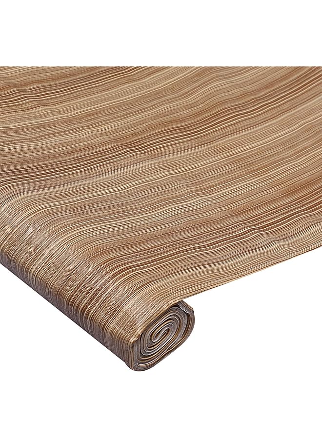 Kuber Industries Lining Design Pvc Wardrobe Kitchen Drawer Cupboard Cabinet Shelf Mat Shelf Liner 5 Mtr Brown - Image 1