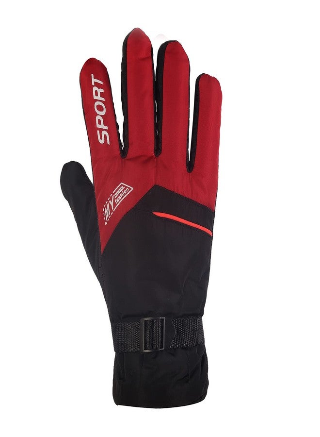 ZaySoo Gloves Sports My Fashion Design Touchscreen Compatible On Thumbs, Index Finger Sports Gloves - Red - Image 1