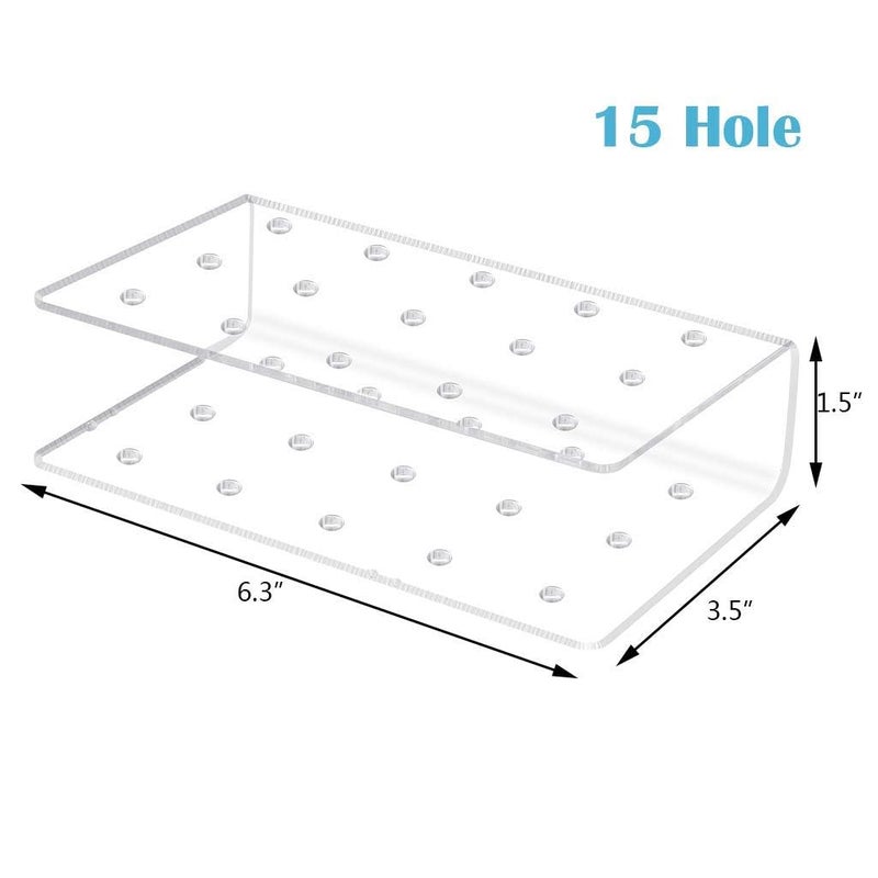 EHKO 2-Pack Acrylic Lollipop Holder - 15-Hole Clear Cake Pop Stand Display for Weddings, Baby Showers, Birthdays, Halloween, Christmas, and Candy Decoration - Image 2