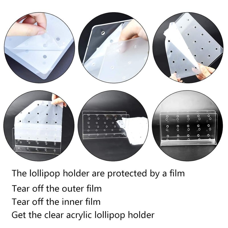 EHKO 2-Pack Acrylic Lollipop Holder - 15-Hole Clear Cake Pop Stand Display for Weddings, Baby Showers, Birthdays, Halloween, Christmas, and Candy Decoration - Image 3