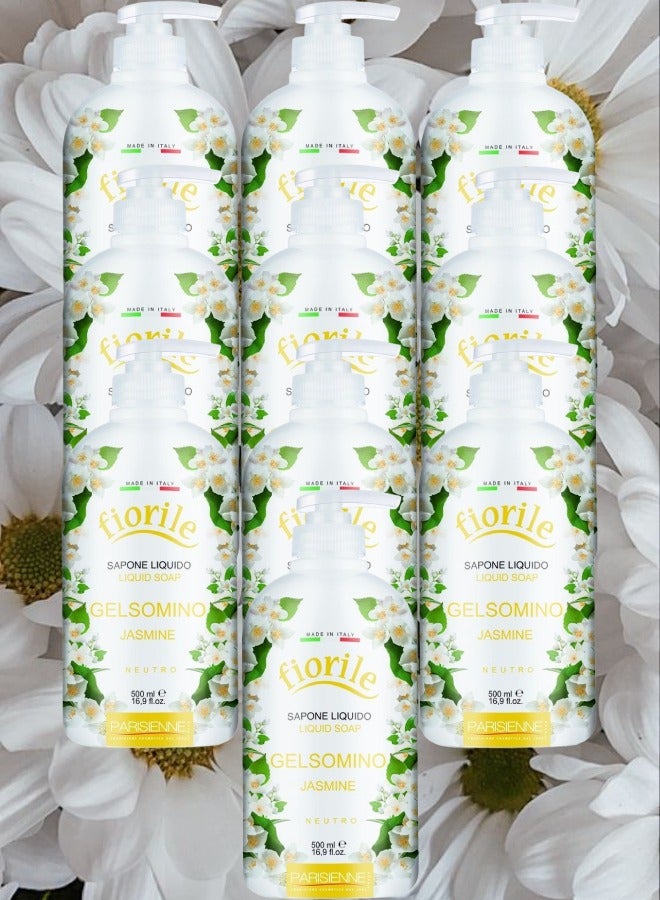 10 Pieces Fiorile Liquid Soap Jasmine 500ml