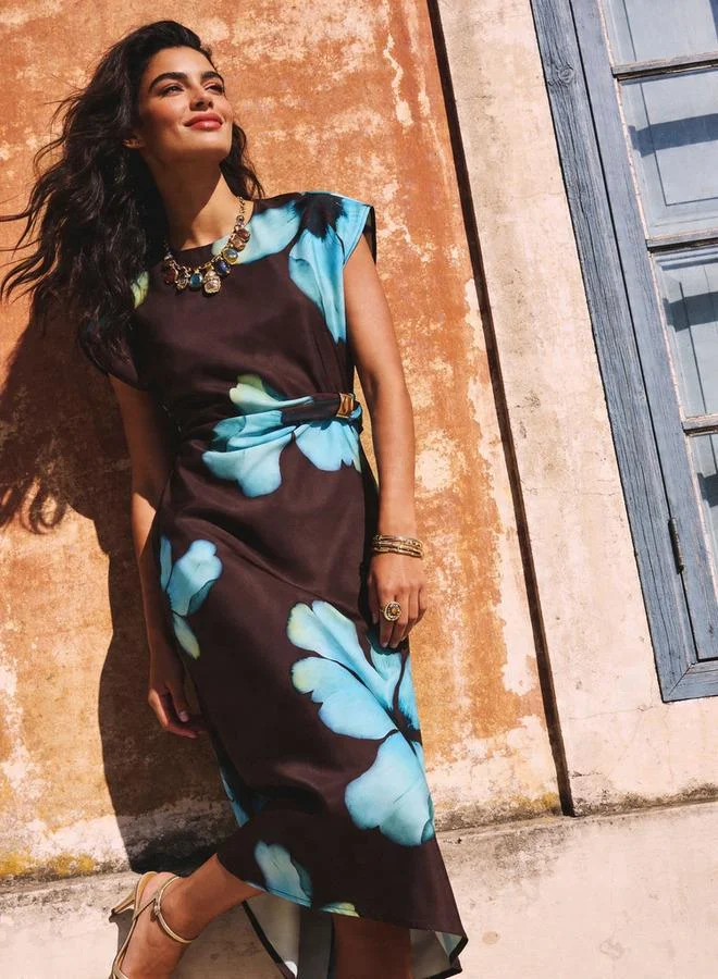 Iconic Iconic Printed Shift Women Dress with Slit