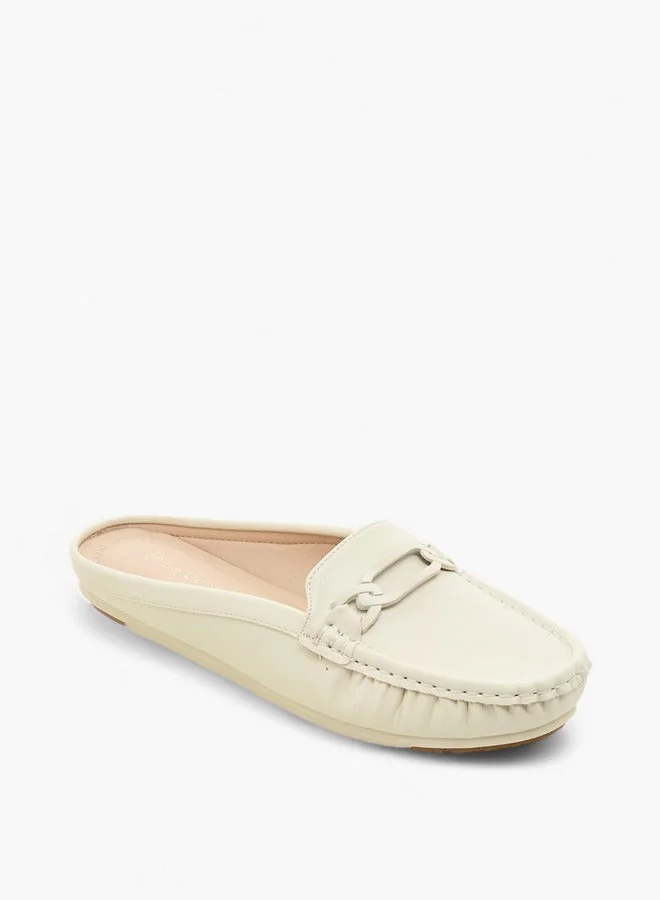 Le Confort Solid Metal Accent Slip-On Mules