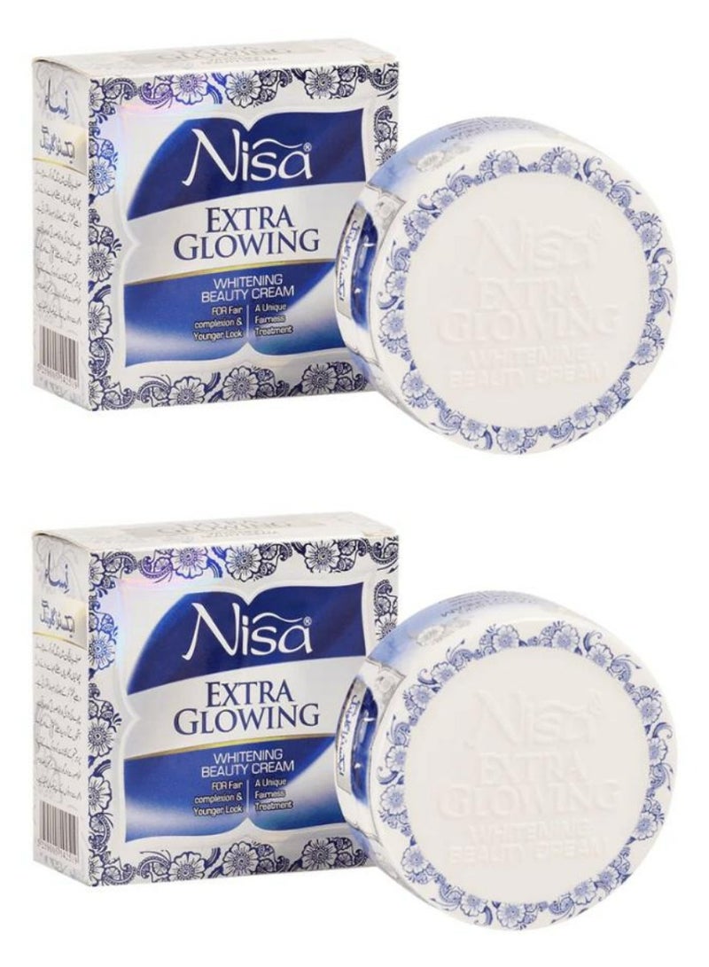 Nisa Extra Glowing Whitening Beauty Cream 2Pcs - Image 1