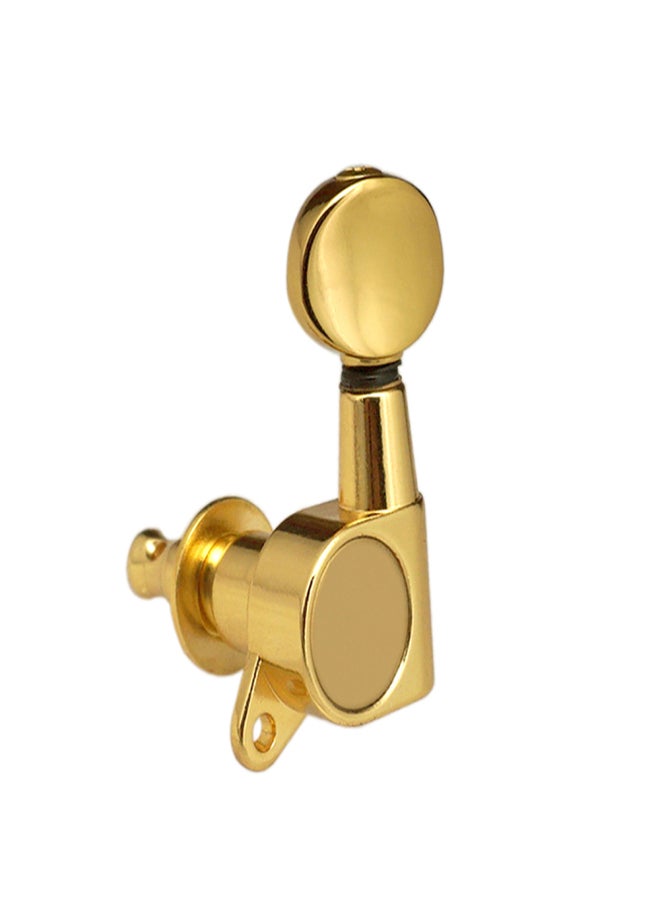 Guitar String Tuning Pegs Tuning Machines Sealed Machine Heads Grover Tuners Tuning Keys Oval Button 6 Left for Electric Guitar or Acoustic Guitar Chrome Gold - Image 3