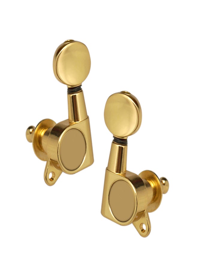 Guitar String Tuning Pegs Tuning Machines Sealed Machine Heads Grover Tuners Tuning Keys Oval Button 6 Left for Electric Guitar or Acoustic Guitar Chrome Gold - Image 2