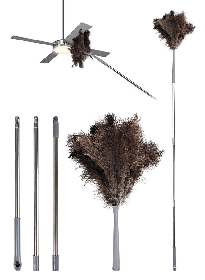 MAOFENG Ostrich Feather Duster 62 Inch Fluffy Natural Genuine Ostrich Feathers Plastic Handheld Eco-Friendly Reusable Ostrich Feather Duster for Cleaning Supplies - Image 1