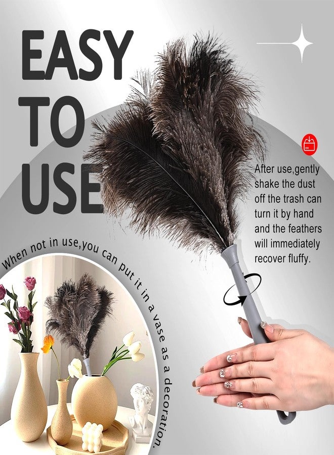 MAOFENG Ostrich Feather Duster 62 Inch Fluffy Natural Genuine Ostrich Feathers Plastic Handheld Eco-Friendly Reusable Ostrich Feather Duster for Cleaning Supplies - Image 3