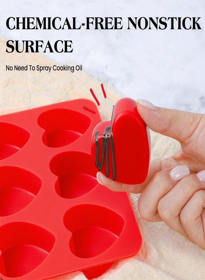 Apiocmy Heart Silicone Mold - 2Pcs Silicone Baking Pan, Non-stick and Bpa Free for Candy Chocolate Gummies Baking - Image 3