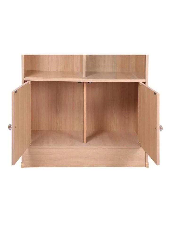 SILA Modern Wooden File CABINET & Book Shelf Beige  - Image 4
