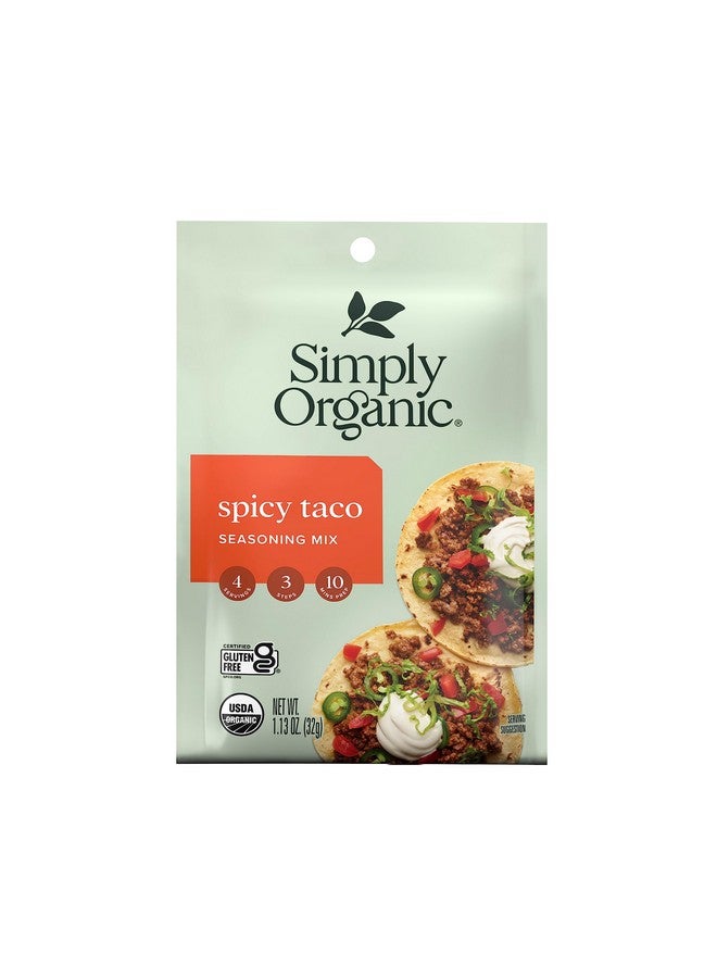 Simply Organic Spicy Taco Seasoning Mix, 1.13 Ounce Packet, Earthy Spice, Kosher, No Artificial Ingredients (Pack of 12) - Image 1
