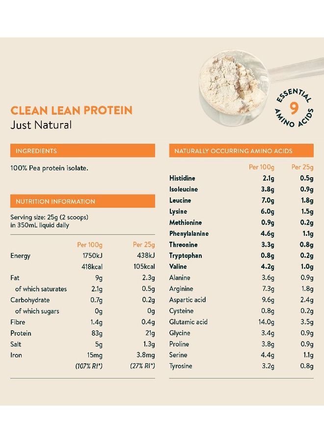 Nuzest Clean Lean Protein, Just Natural, 1kg, 40 Servings - Image 2