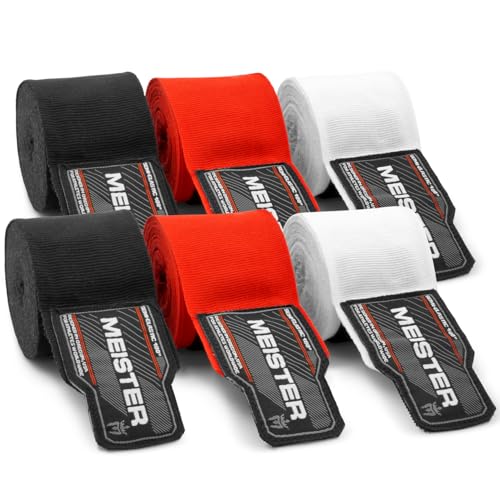 Meister Adult 180 Hand Wraps for MMA Boxing 3 Pairs Pack - Image 1