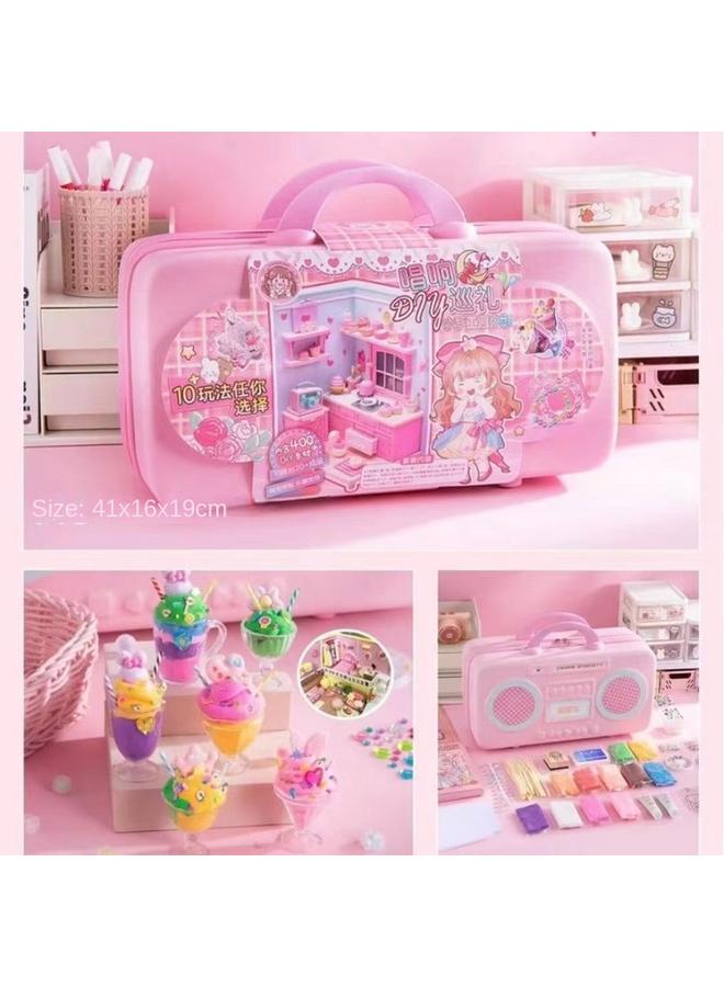 Bluejw Hand Account Suit Gift Box Girl's Heart Cute Hand Account Book Children's Full Set Of Goo Card Stickers Suitcase Surprise Treasure Box - Image 3