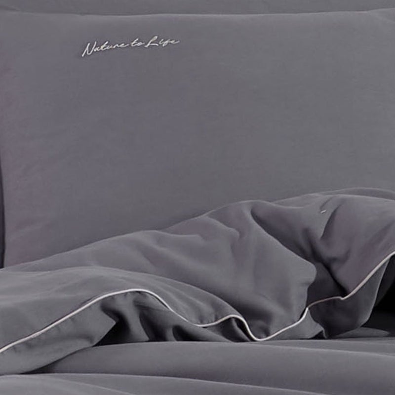 Hobby Twill Double Duvet Cover Set - Anthracite - Image 2