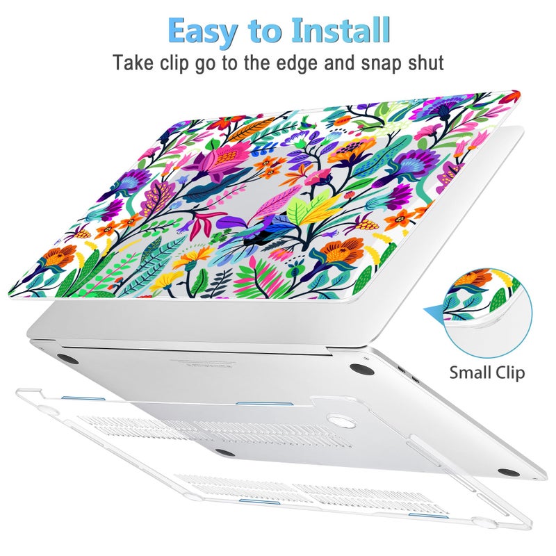 Mektron ميكترو ن غلاف ل MacBook Pro 16 بوصة A2141 إصدار 2019 2020 مع شاشة ريتينا و شريط اللمس و Touch ID، غلاف صلب مزخرف بألوان زاهية، غلاف لوحة مفاتيح، واقي شاشة، سدادة غبار - Image 3
