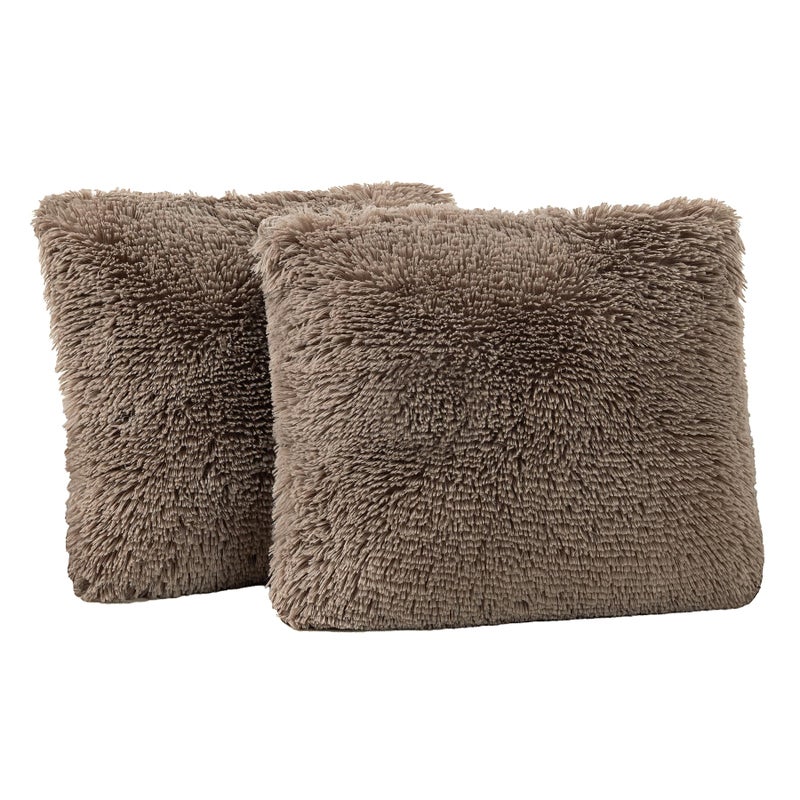 TOONOW Set of 2 Decorative Throw Pillow Covers 18x18 Fluffy Pillow CoversLuxury Faux Fur Sofa Pillow Covers for Sofa Couch Living Room Bedroom  No Pillow Insert - Image 1